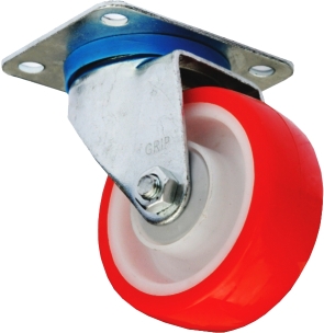 GRIP - 100MM PU MOULD ON PP CASTOR WHEEL - SWIVEL 